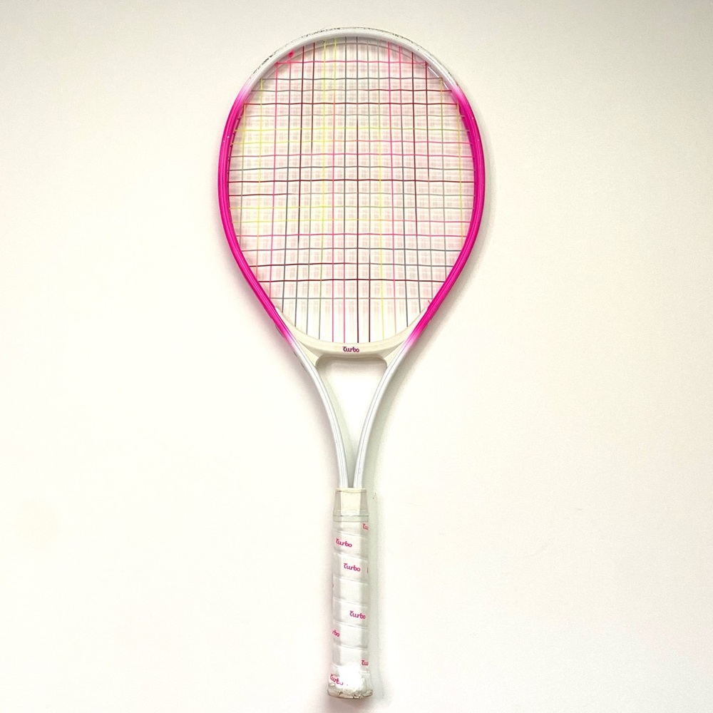 Vintage Turbo #2 Pink/ White Tennis Racket - Good Condition